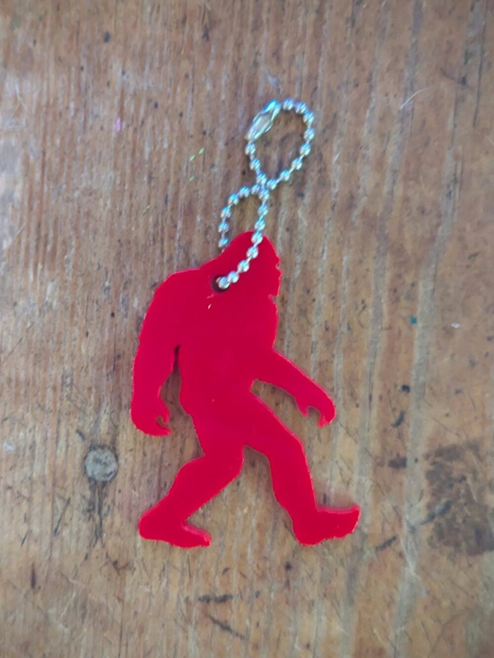 Acrylic Bigfoot - Sasquatch Keychain NWT - Red